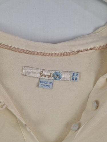 Timeless Cream Covered Button Silk Shirt Shirt Size 20 by SwapUp-Online Second Hand Store-Online Thrift Store
