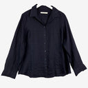 Carefree Casual Navy Linen Shirt Shirt Size 18 by SwapUp-Online Second Hand Store-Online Thrift Store