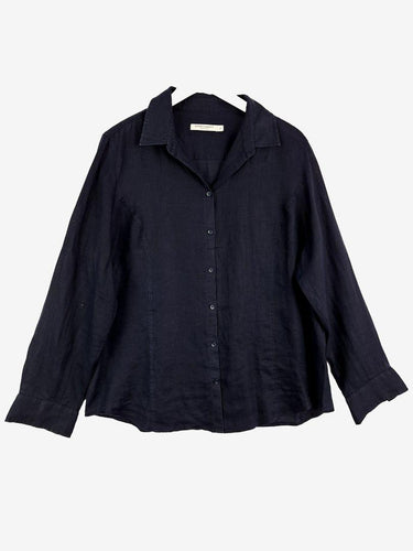 Carefree Casual Navy Linen Shirt Shirt Size 18 by SwapUp-Online Second Hand Store-Online Thrift Store
