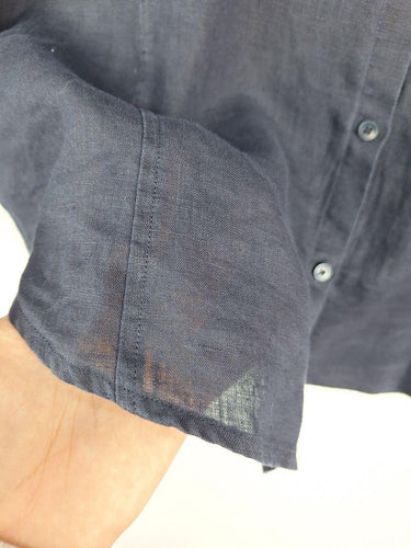 Carefree Casual Navy Linen Shirt Shirt Size 18 by SwapUp-Online Second Hand Store-Online Thrift Store