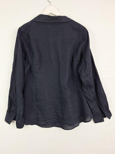 Carefree Casual Navy Linen Shirt Shirt Size 18 by SwapUp-Online Second Hand Store-Online Thrift Store