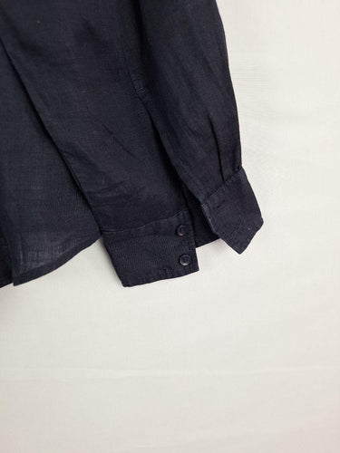 Carefree Casual Navy Linen Shirt Shirt Size 18 by SwapUp-Online Second Hand Store-Online Thrift Store