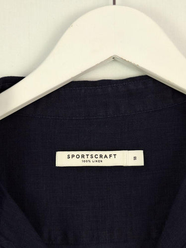 Carefree Casual Navy Linen Shirt Shirt Size 18 by SwapUp-Online Second Hand Store-Online Thrift Store