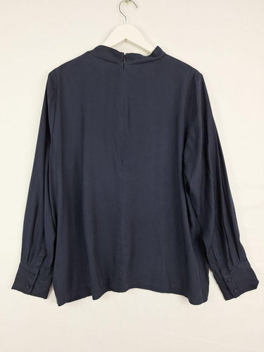 Boden Stylish Tied Neck Navy Blouse Size 20 by SwapUp-Online Second Hand Store-Online Thrift Store