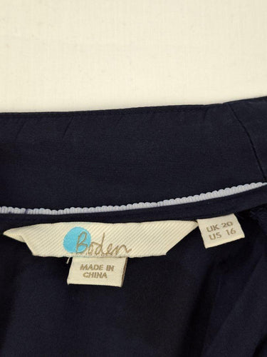 Boden Stylish Tied Neck Navy Blouse Size 20 by SwapUp-Online Second Hand Store-Online Thrift Store