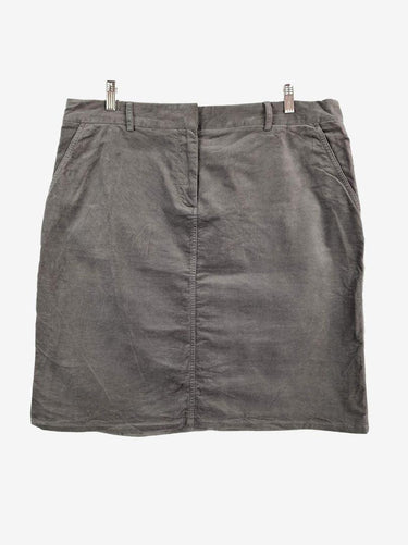 Sportscraft Grey Velvet Penvil Midi Skirt Size 18 by SwapUp-Online Second Hand Store-Online Thrift Store