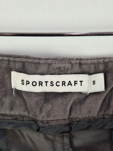Sportscraft Grey Velvet Penvil Midi Skirt Size 18 by SwapUp-Online Second Hand Store-Online Thrift Store