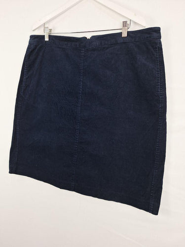 Navy Fine Corduroy Straight Mini Skirt Skirt Size 18 by SwapUp-Online Second Hand Store-Online Thrift Store