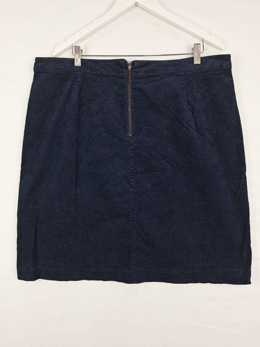 Navy Fine Corduroy Straight Mini Skirt Skirt Size 18 by SwapUp-Online Second Hand Store-Online Thrift Store