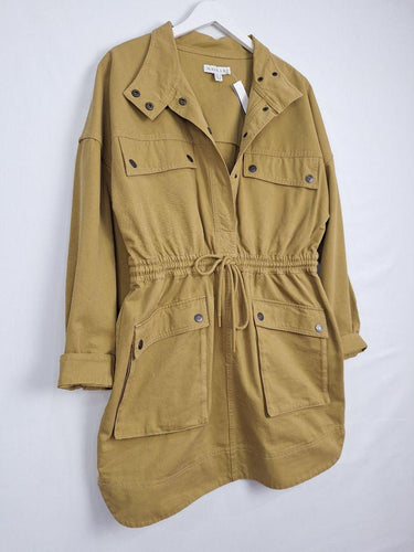 Shona Joy Khaki Anorak Drawstring Large Pocket Jacket Size 14 by SwapUp-Online Second Hand Store-Online Thrift Store