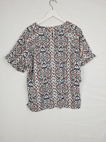 Trenery Tribal Boxy Cuffed Top Size L by SwapUp-Online Second Hand Store-Online Thrift Store
