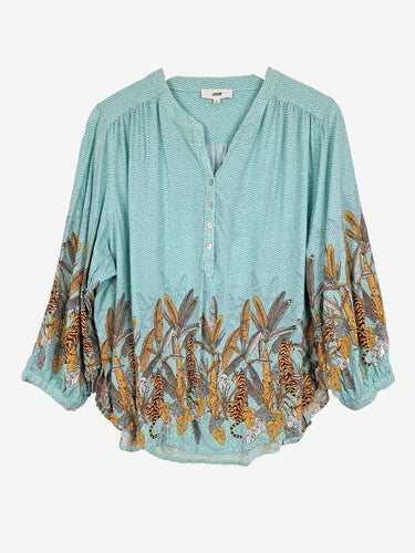 Jaase Aqua Palms Casual Blouse Size XL by SwapUp-Online Second Hand Store-Online Thrift Store