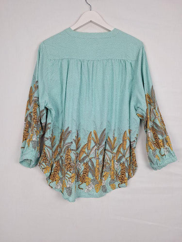 Jaase Aqua Palms Casual Blouse Size XL by SwapUp-Online Second Hand Store-Online Thrift Store
