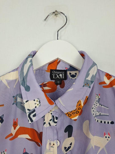 Origami Doll Mauve Cat Lovers Dress Size 16 by SwapUp-Online Second Hand Store-Online Thrift Store