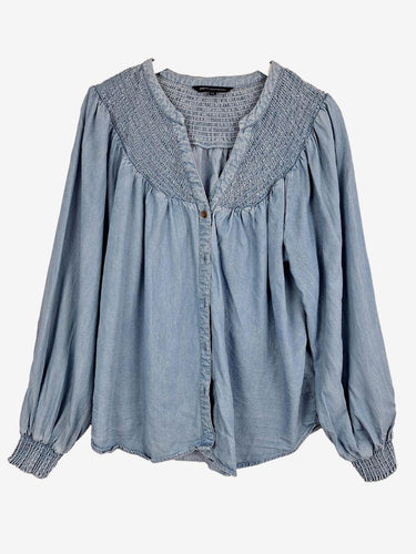French Connection Shirred Chambray Gathered Blouse Size 14 by SwapUp-Online Second Hand Store-Online Thrift Store