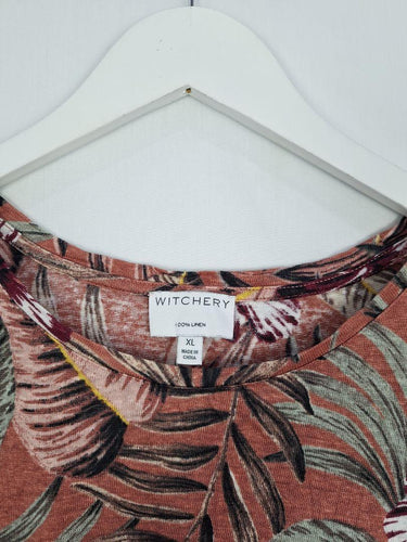 Witchery Clay Tropical Linen Top Size XL by SwapUp-Online Second Hand Store-Online Thrift Store