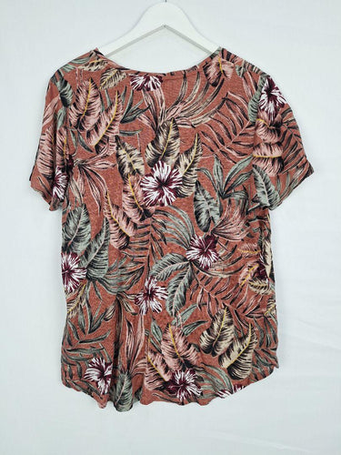 Witchery Clay Tropical Linen Top Size XL by SwapUp-Online Second Hand Store-Online Thrift Store