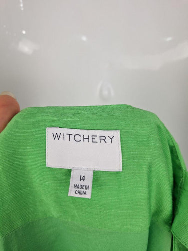 Witchery Lime Pleated Out For Lunch Maxi Dress Size 14 by SwapUp-Online Second Hand Store-Online Thrift Store