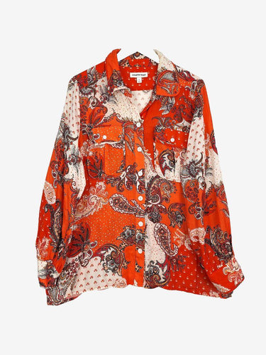 Country Road Bright Relaxed Paisley Print Shirt Size 16 by SwapUp-Online Second Hand Store-Online Thrift Store