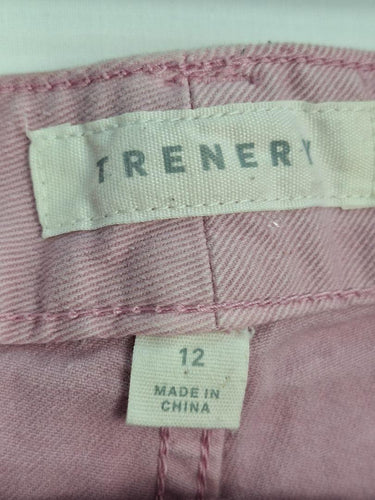 Trenery Stylish Muted Pink Denim Feel Pants Size 12 by SwapUp-Online Second Hand Store-Online Thrift Store