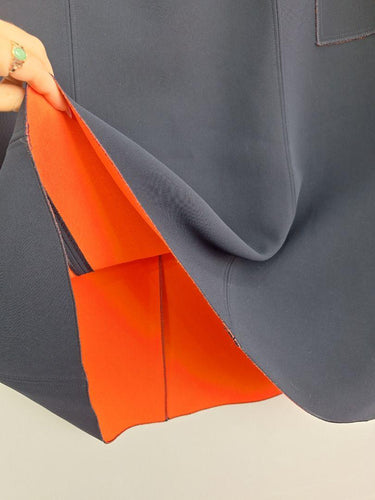 Veronika Maine Navy Thick Orange Lined Skirt Size 14 by SwapUp-Online Second Hand Store-Online Thrift Store