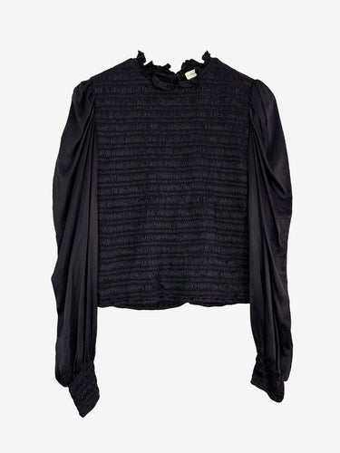 Scanlan Theodore Silk Navy Mock Neck Top Size 10 by SwapUp-Online Second Hand Store-Online Thrift Store