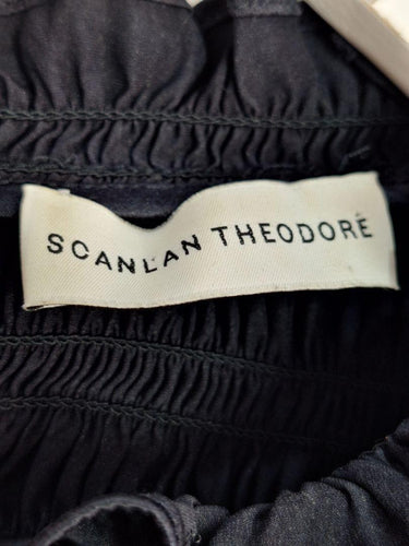 Scanlan Theodore Silk Navy Mock Neck Top Size 10 by SwapUp-Online Second Hand Store-Online Thrift Store