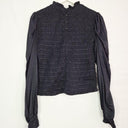 Scanlan Theodore Silk Navy Mock Neck Top Size 10 by SwapUp-Online Second Hand Store-Online Thrift Store