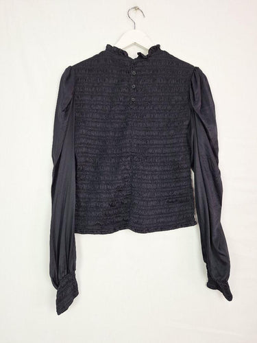 Scanlan Theodore Silk Navy Mock Neck Top Size 10 by SwapUp-Online Second Hand Store-Online Thrift Store