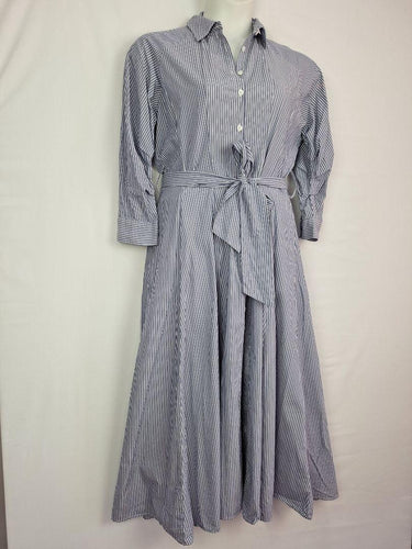 David Jones Stripped Cotton Flattering Fit Dress Size 12 by SwapUp-Online Second Hand Store-Online Thrift Store