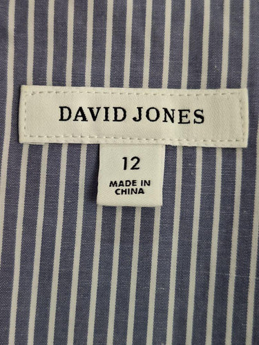 David Jones Stripped Cotton Flattering Fit Dress Size 12 by SwapUp-Online Second Hand Store-Online Thrift Store