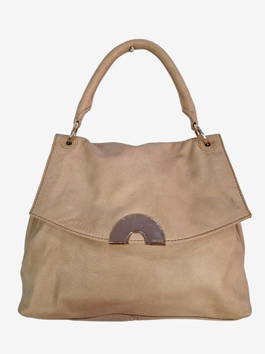 Oroton Relaxed Beige Leather Bag Size None by SwapUp-Online Second Hand Store-Online Thrift Store