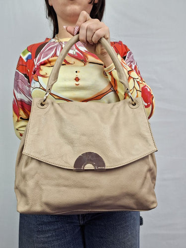 Oroton Relaxed Beige Leather Bag Size None by SwapUp-Online Second Hand Store-Online Thrift Store
