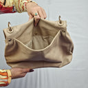 Oroton Relaxed Beige Leather Bag Size None by SwapUp-Online Second Hand Store-Online Thrift Store