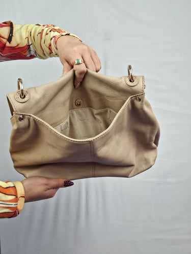 Oroton Relaxed Beige Leather Bag Size None by SwapUp-Online Second Hand Store-Online Thrift Store