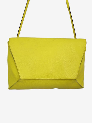 SABA Neon Yellow Leather Envelope Bag Size None by SwapUp-Online Second Hand Store-Online Thrift Store