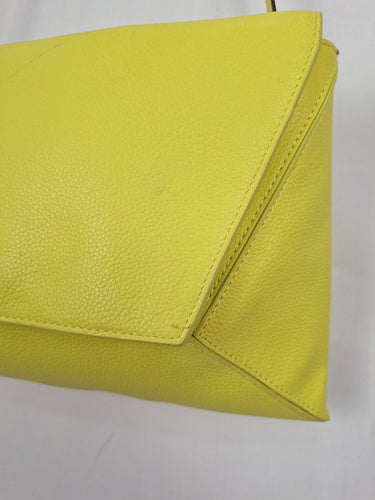 SABA Neon Yellow Leather Envelope Bag Size None by SwapUp-Online Second Hand Store-Online Thrift Store