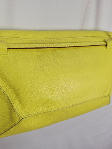SABA Neon Yellow Leather Envelope Bag Size None by SwapUp-Online Second Hand Store-Online Thrift Store