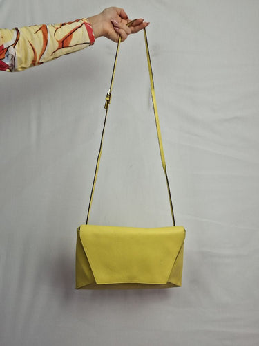 SABA Neon Yellow Leather Envelope Bag Size None by SwapUp-Online Second Hand Store-Online Thrift Store