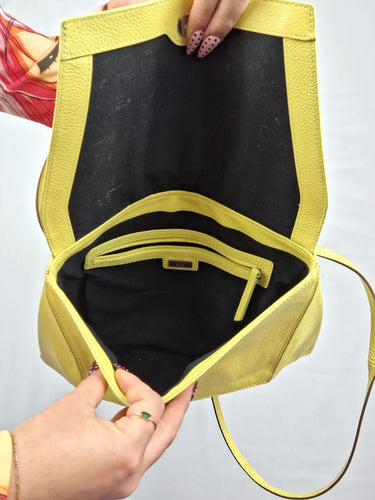 SABA Neon Yellow Leather Envelope Bag Size None by SwapUp-Online Second Hand Store-Online Thrift Store