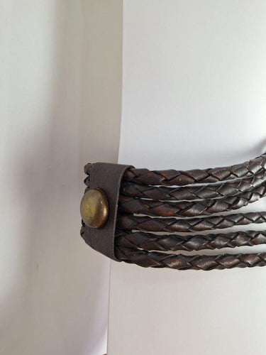 Bohemian Brown and Gold Braided Belt by SwapUp-Online Second Hand Store-Online Thrift Store