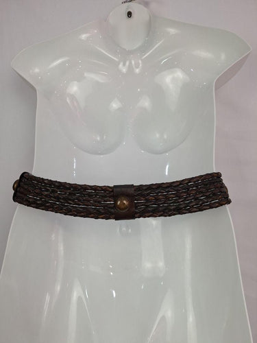 Bohemian Brown and Gold Braided Belt by SwapUp-Online Second Hand Store-Online Thrift Store