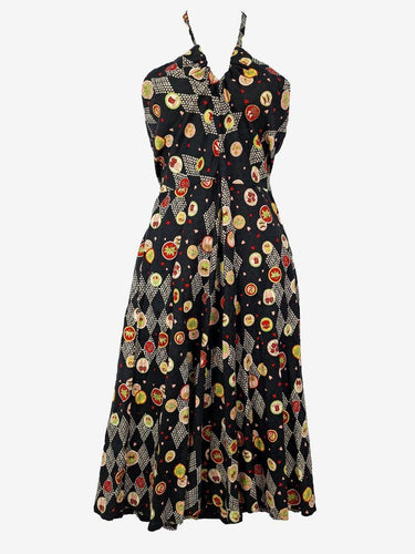 Maiocchi Halter Neck Unique Pattern Midi Dress Size 8 by SwapUp-Online Second Hand Store-Online Thrift Store