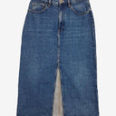 COS Mid Blue Straight Front Split MIdi Skirt Size M by SwapUp-Online Second Hand Store-Online Thrift Store