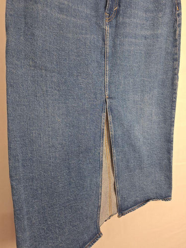 COS Mid Blue Straight Front Split MIdi Skirt Size M by SwapUp-Online Second Hand Store-Online Thrift Store