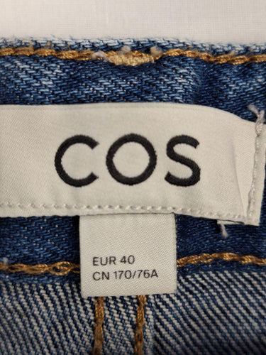COS Mid Blue Straight Front Split MIdi Skirt Size M by SwapUp-Online Second Hand Store-Online Thrift Store