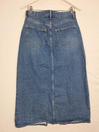 COS Mid Blue Straight Front Split MIdi Skirt Size M by SwapUp-Online Second Hand Store-Online Thrift Store