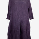 Olga Karolina Lavender Loose Weave Linen Blend Midi Dress Size L by SwapUp-Online Second Hand Store-Online Thrift Store
