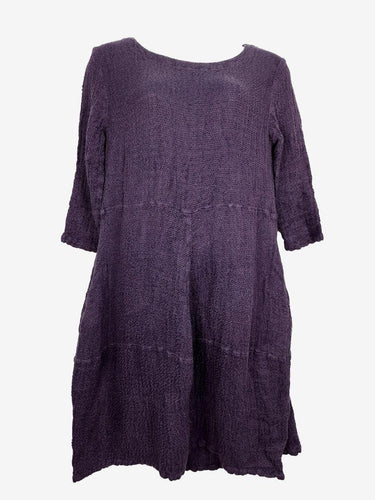 Olga Karolina Lavender Loose Weave Linen Blend Midi Dress Size L by SwapUp-Online Second Hand Store-Online Thrift Store