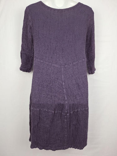 Olga Karolina Lavender Loose Weave Linen Blend Midi Dress Size L by SwapUp-Online Second Hand Store-Online Thrift Store